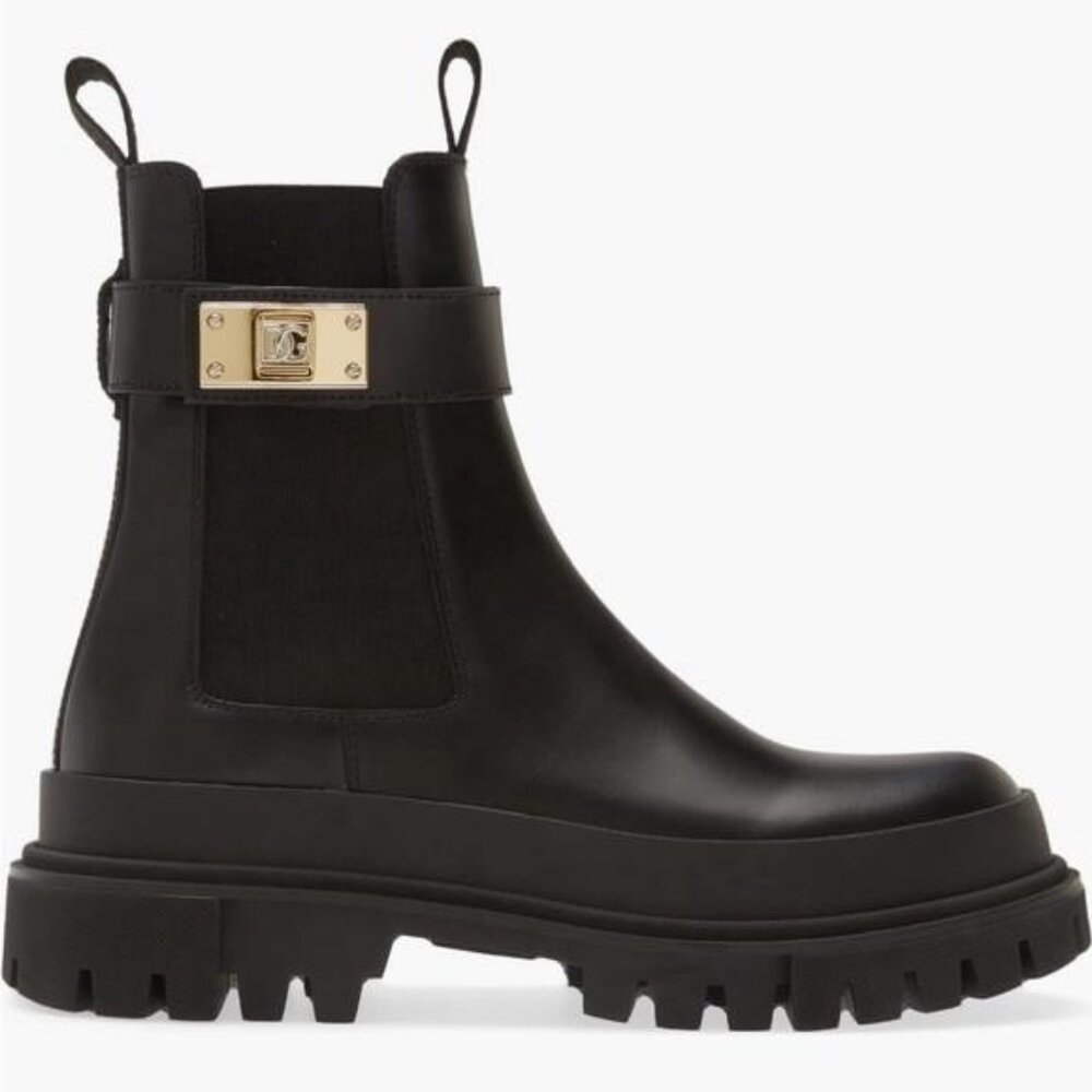 New Authentic Dolce&Gabbana Lug Sole Chelsea Boot Women’s Shoes - Picture 7 of 9